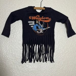 Waylon Girls Long-sleeve Fringe Graphic Tee